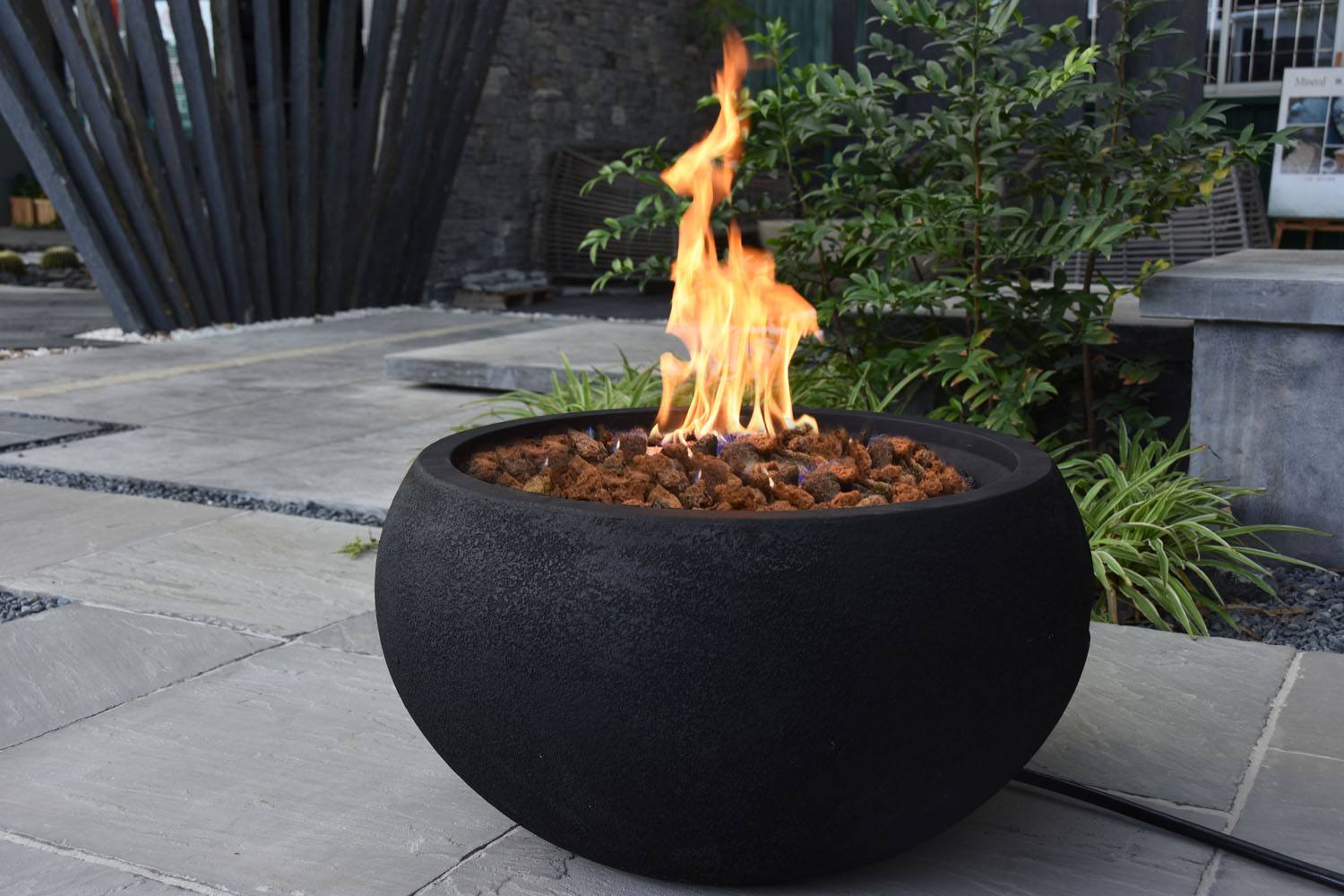 Pacaya Concrete Lava Stone Fire Bowl (Modeno) - Propane - Image 2