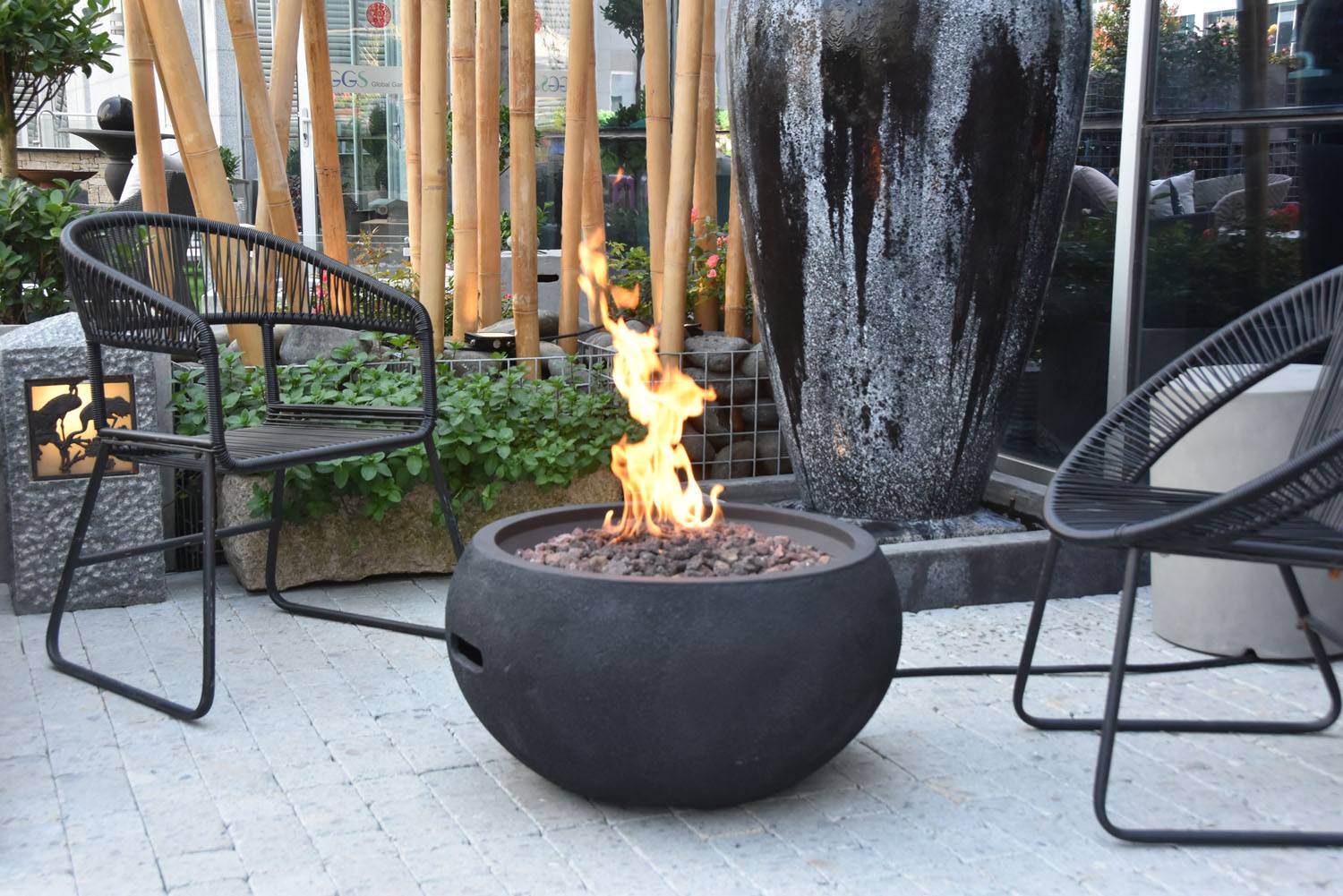 Pacaya Concrete Lava Stone Fire Bowl (Modeno) - Propane - Image 5
