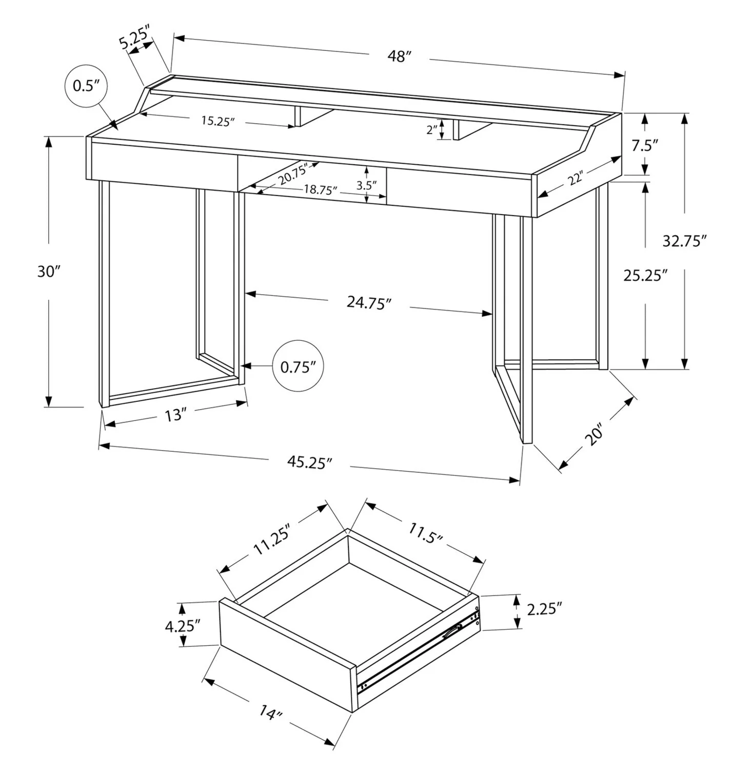 Page Desk - Taupe - Image 4