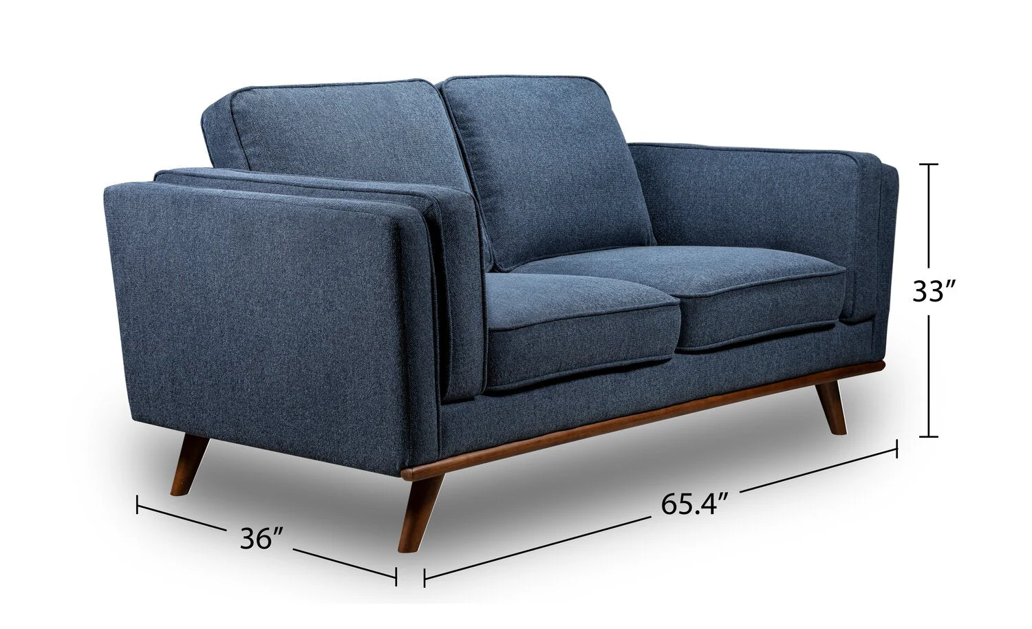 Patrice Linen-Look Loveseat - Blue - Image 10