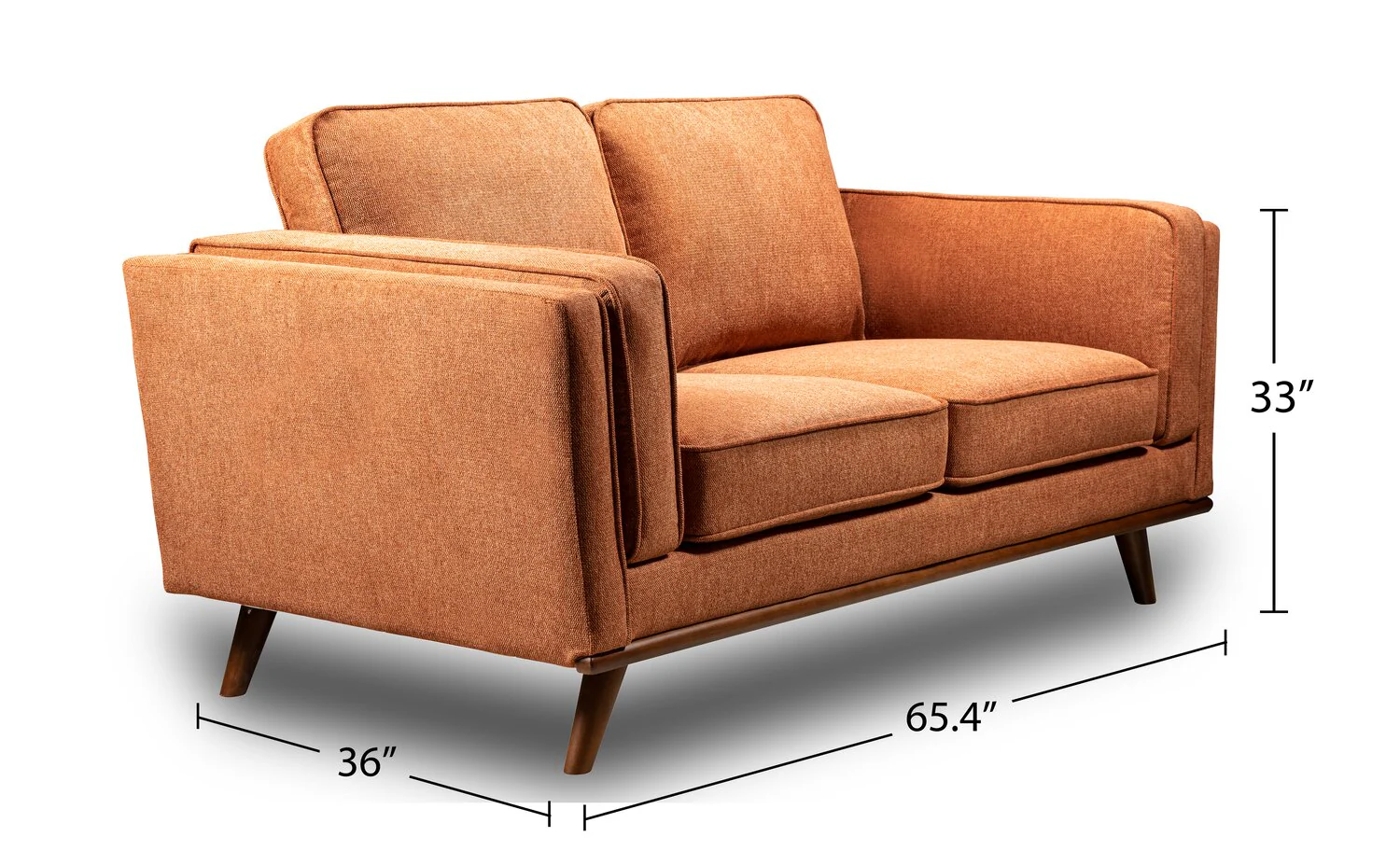 Patrice Linen-Look Loveseat - Orange - Image 11