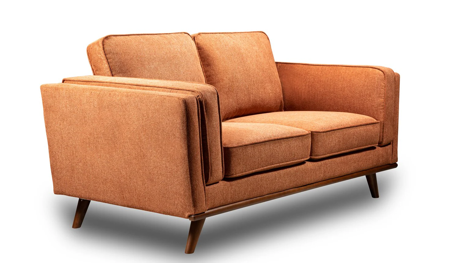 Patrice Linen-Look Loveseat - Orange - Image 2