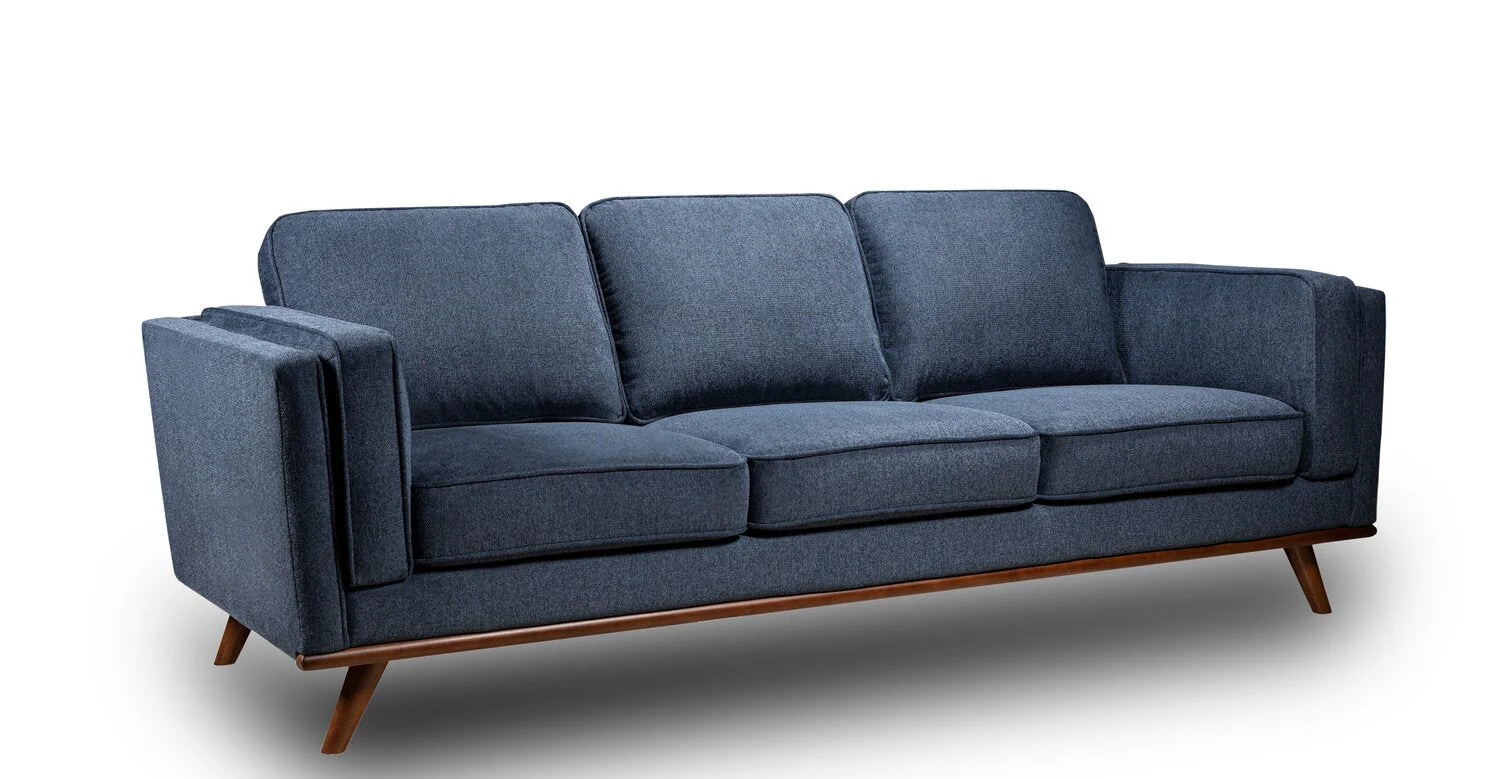 Patrice Linen-Look Sofa - Blue - Image 3