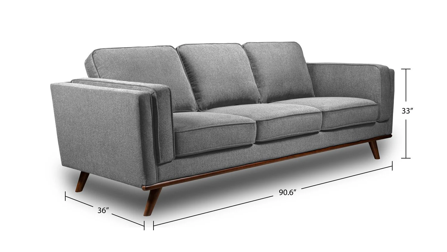 Patrice Linen-Look Sofa - Grey - Image 13