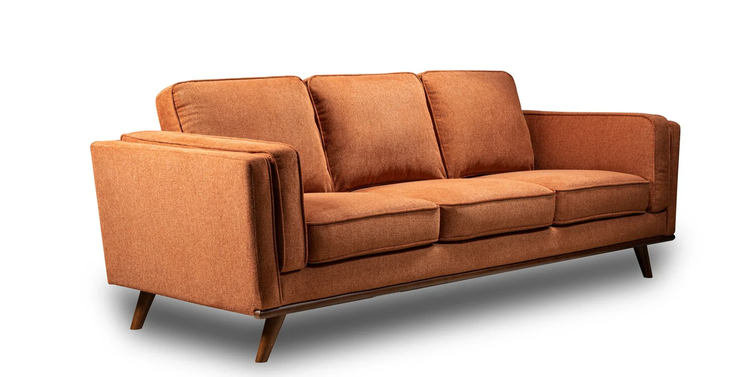 Patrice Linen-Look Sofa - Orange - Image 2