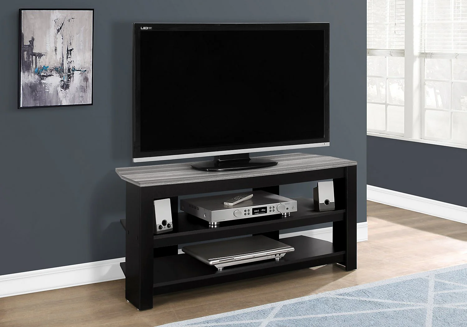 Payette 42" TV Stand - Black and Grey - Image 4