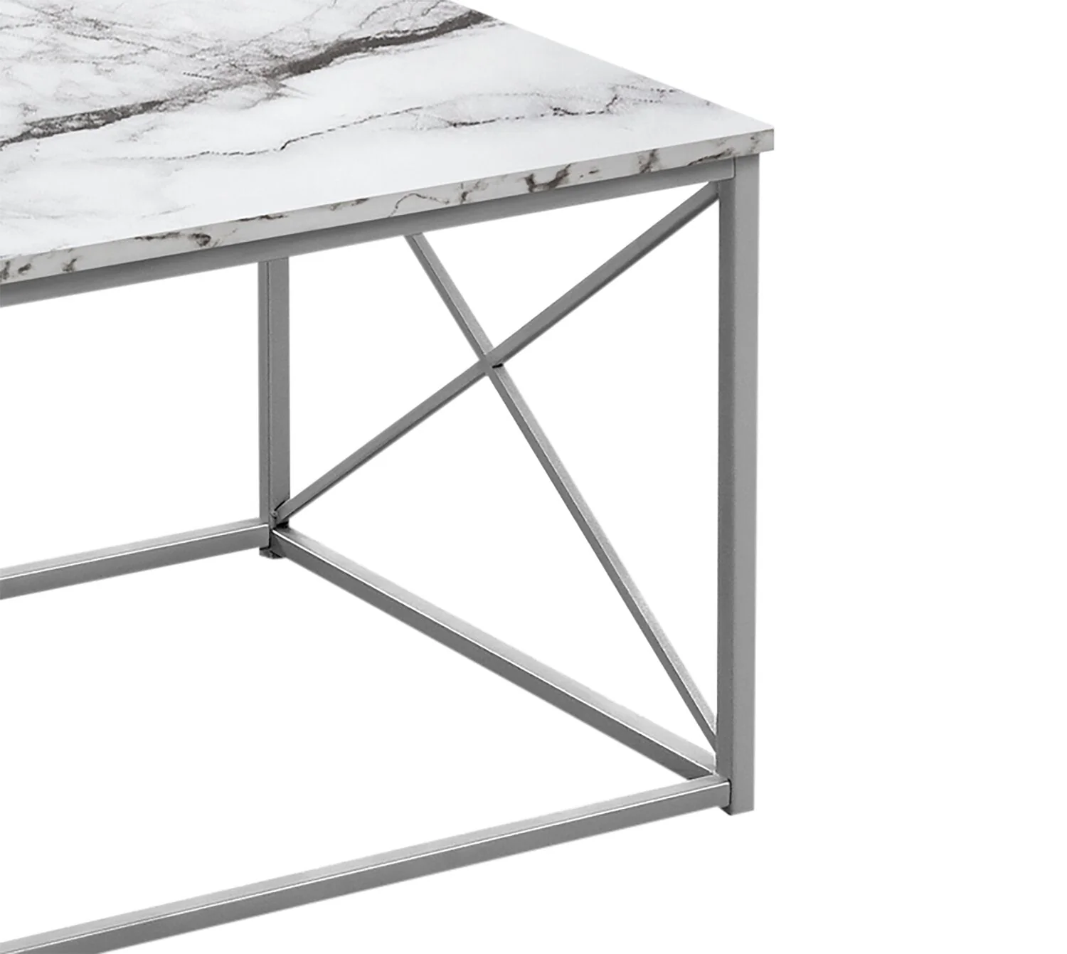 Piercey 3-Piece Coffee and Two End Tables Package - White Marble-Look - Image 2