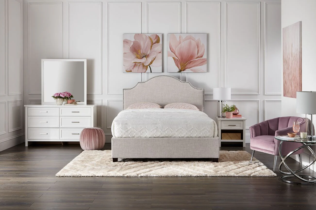 Pinon Upholstered King Bed - Beige - Image 2