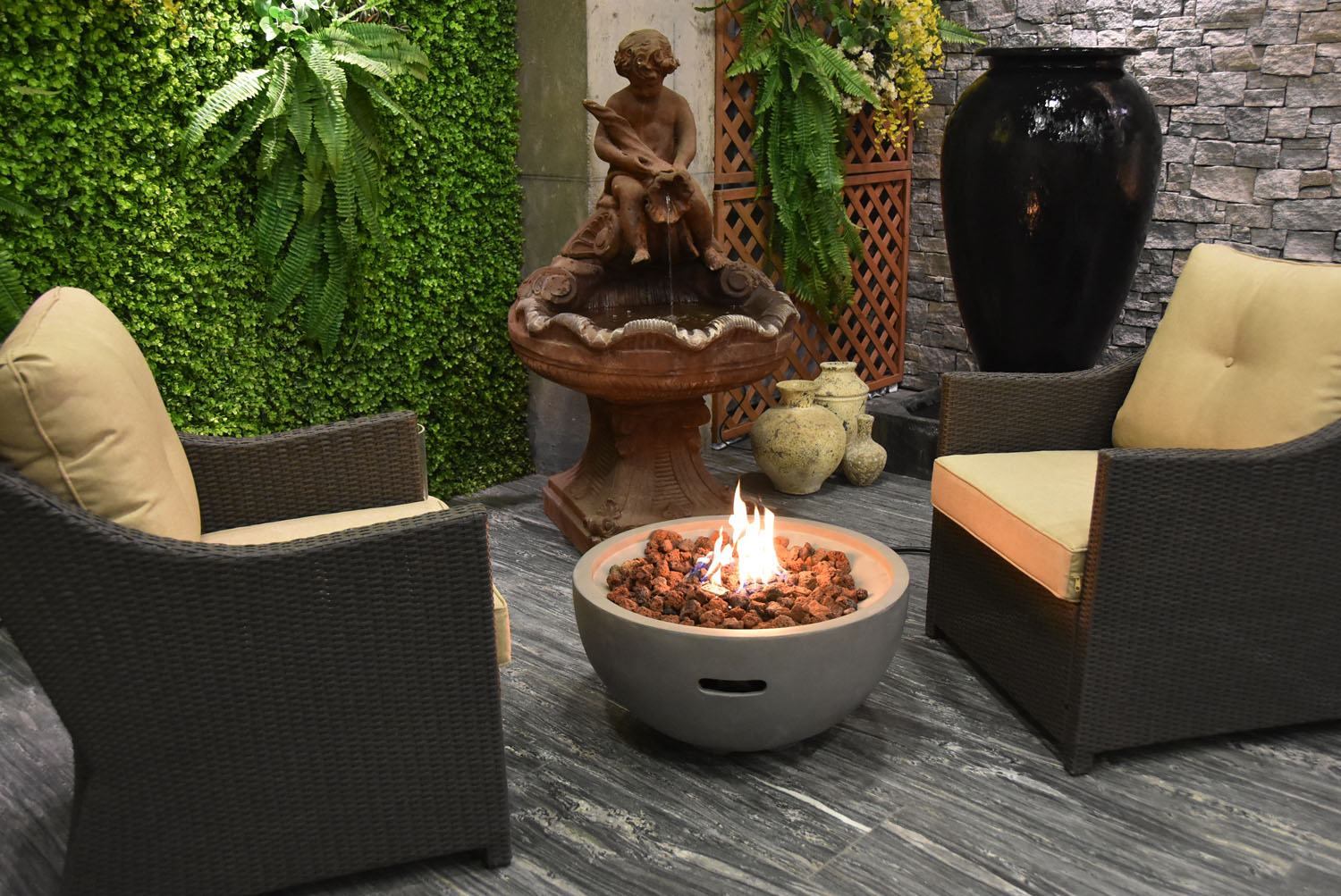 Puuoo Concrete Lava Fire Table (Modena) - Natural Gas - Image 5