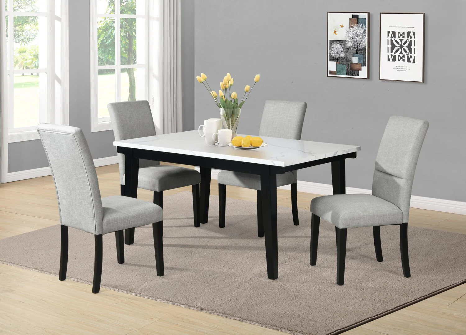 Quinlan 5-Piece Dining Set with Rectangular Dining Table - Image 2