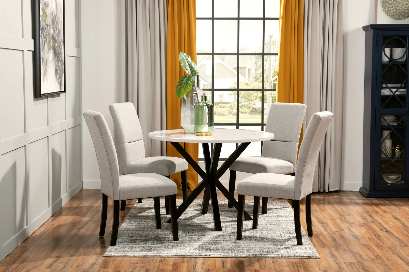 Quinlan 5-Piece Dining Set with Round Dining Table - Image 2