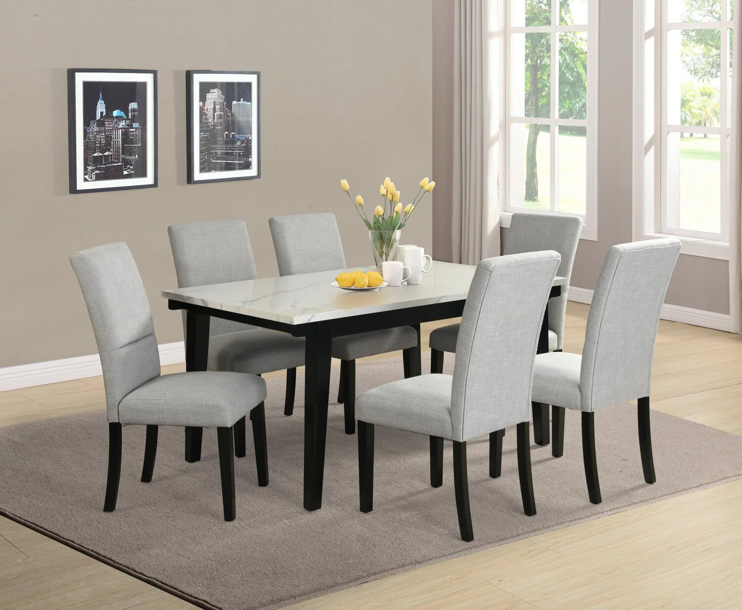 Quinlan 7-Piece Dining Set with Rectangular Dining Table - Image 2