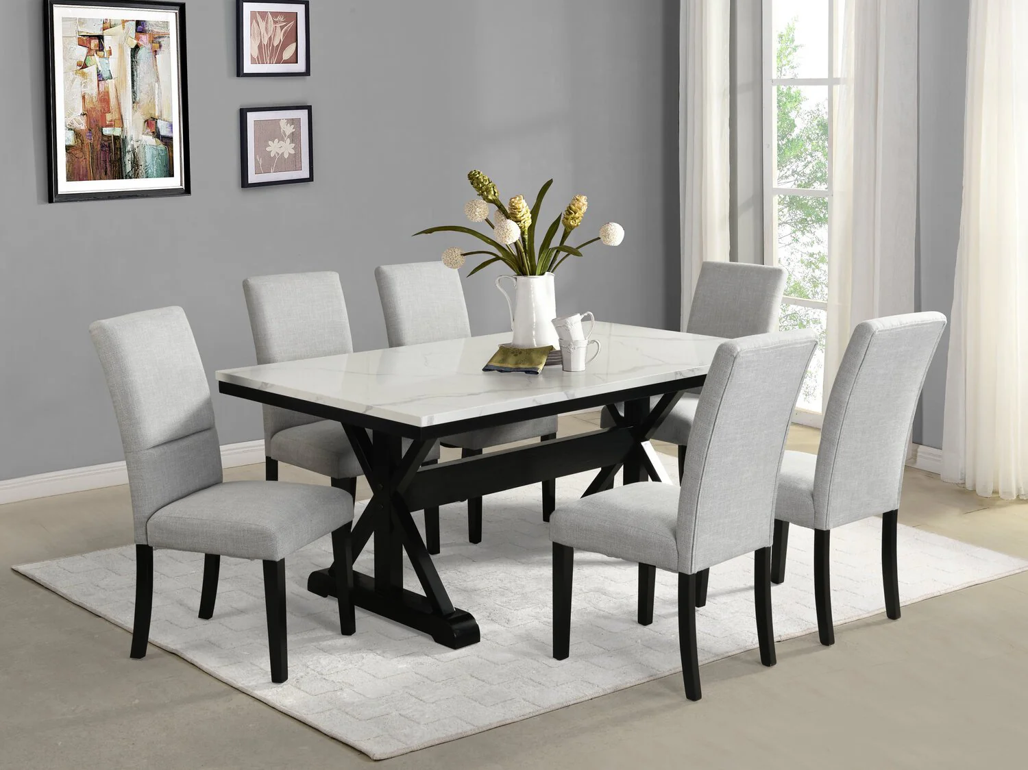 Quinlan Rectangular Dining Table with Trestle Base - Image 3