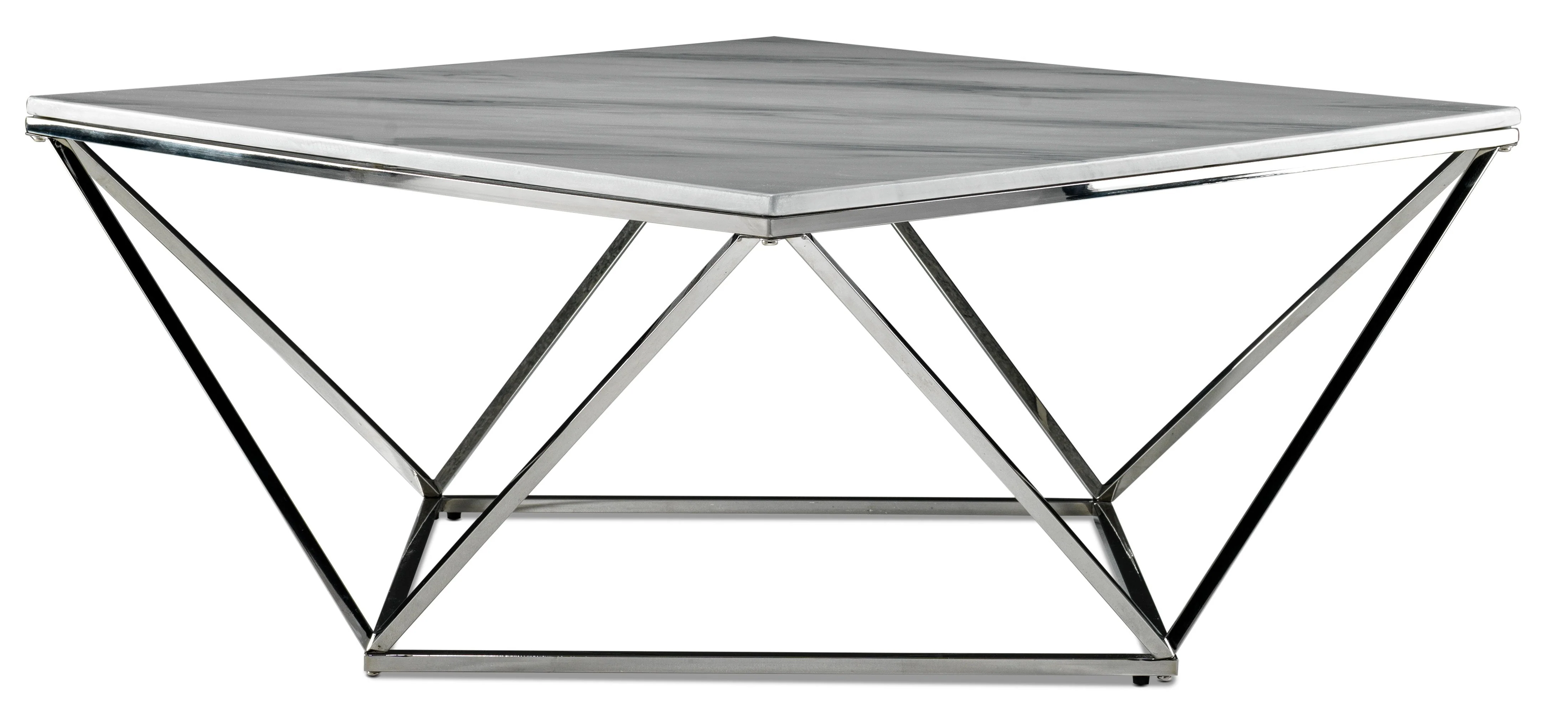 Raleigh Coffee Table - White/Chrome - Image 2