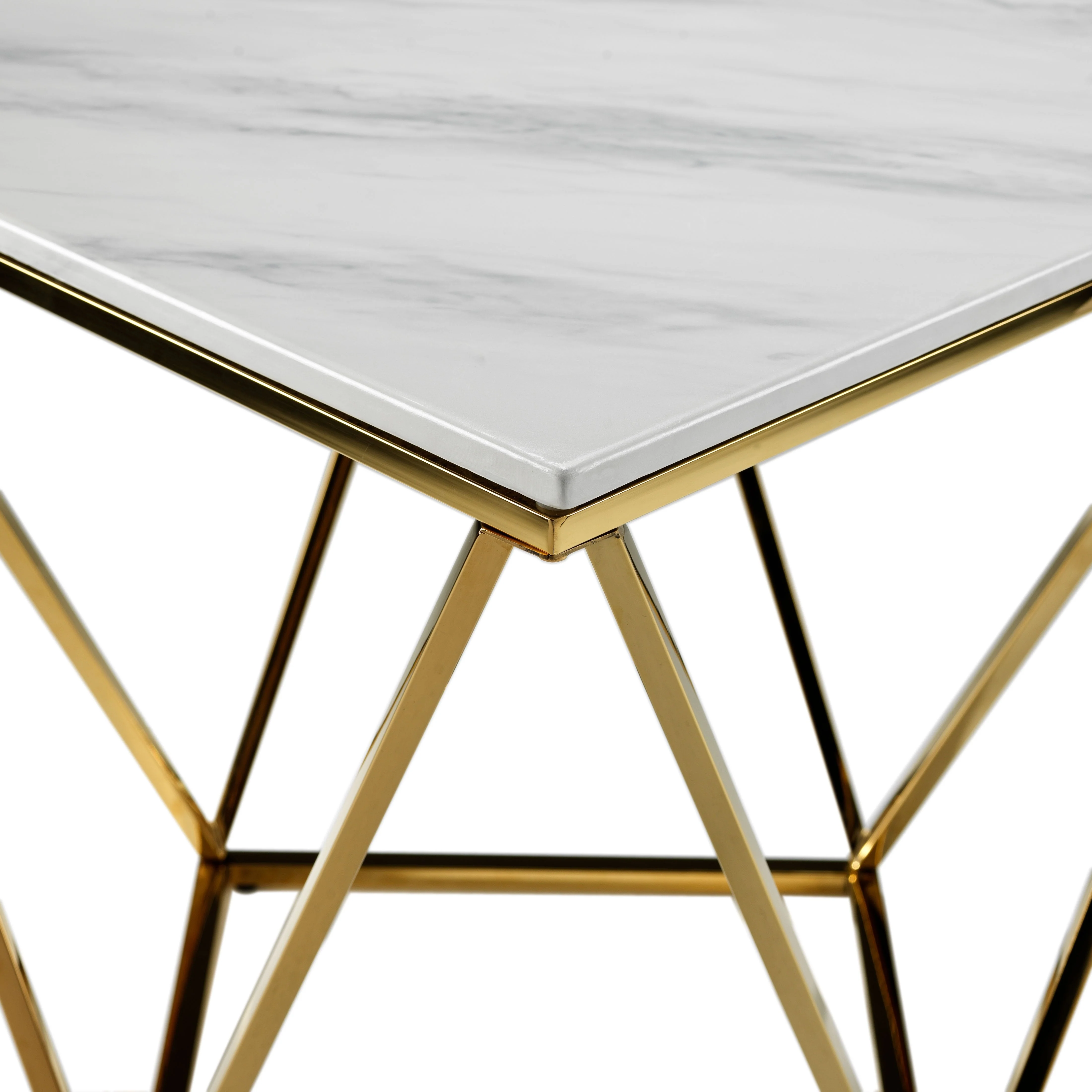 Raleigh Coffee Table - White/Gold - Image 3