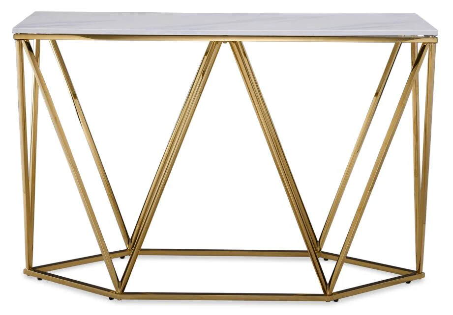 Raleigh Sofa Table - Marble/Gold - Image 2