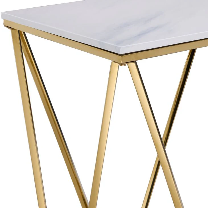 Raleigh Sofa Table - Marble/Gold - Image 3