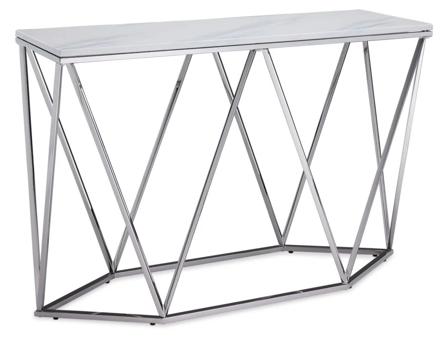 Raleigh Sofa Table - Marble/Chrome
