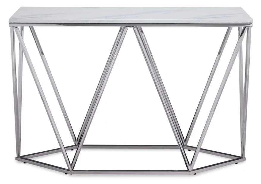 Raleigh Sofa Table - Marble/Chrome - Image 2