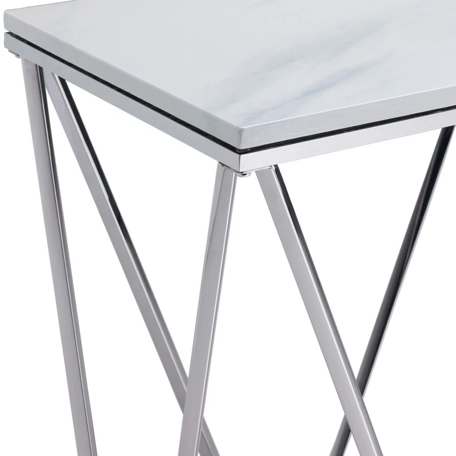 Raleigh Sofa Table - Marble/Chrome - Image 3