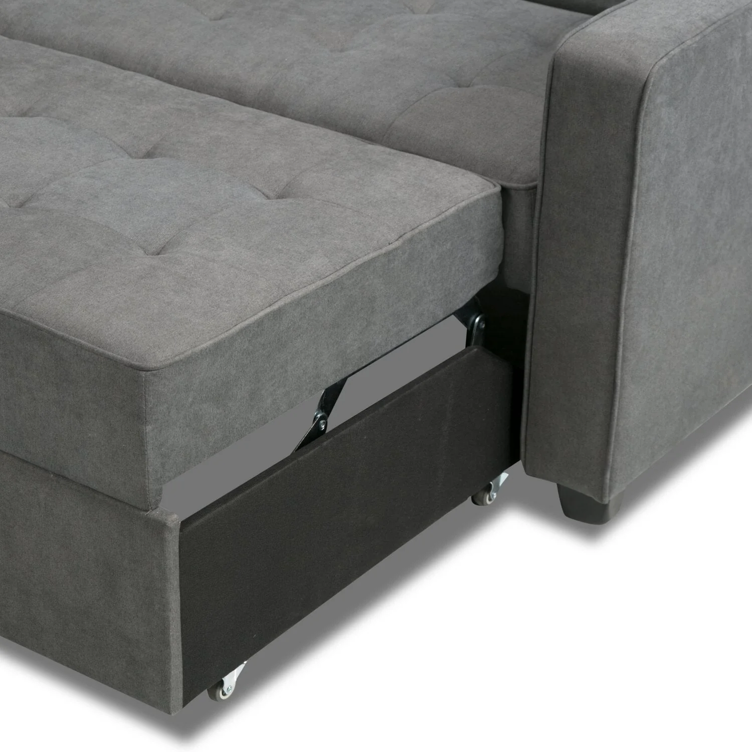 Reilly Velvet Futon - Grey - Image 10