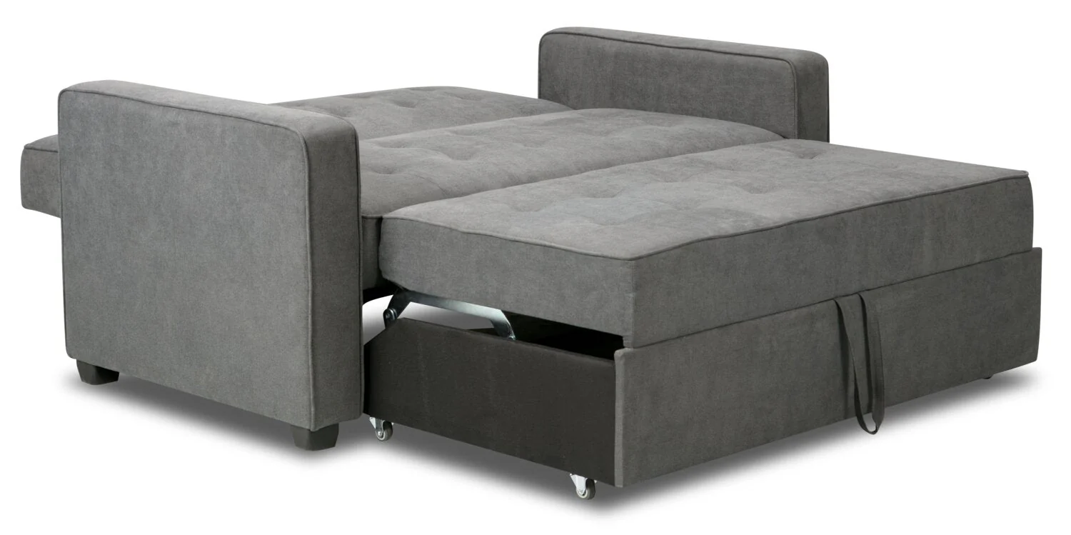 Reilly Velvet Futon - Grey - Image 6