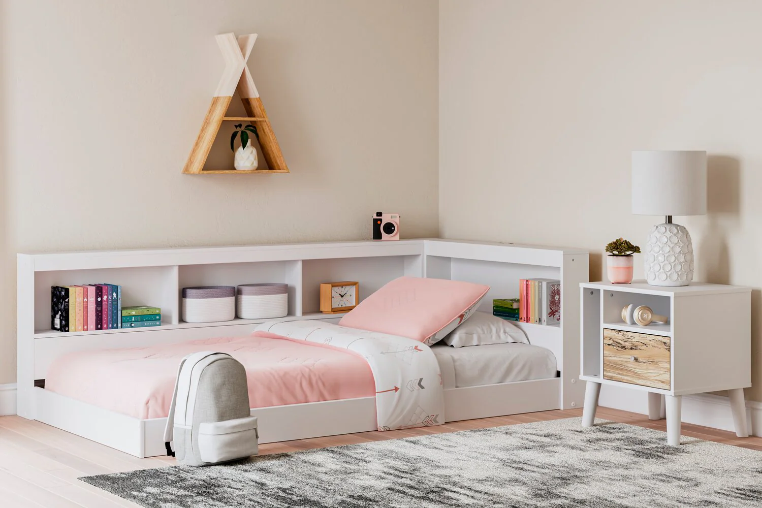 Ridge Twin Bookcase Bed - White - Image 8