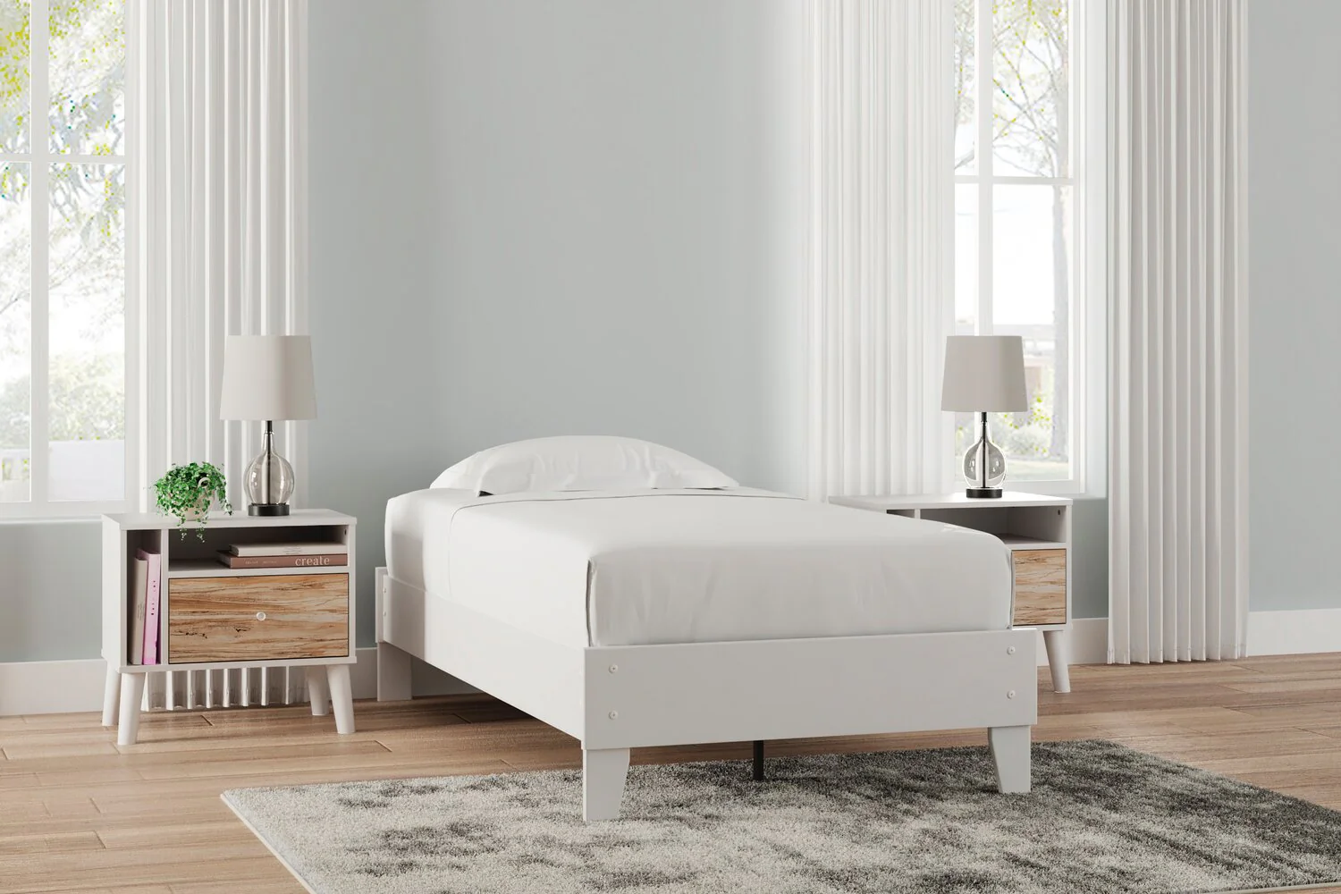 Ridge Twin Platform Bed - White - Image 6