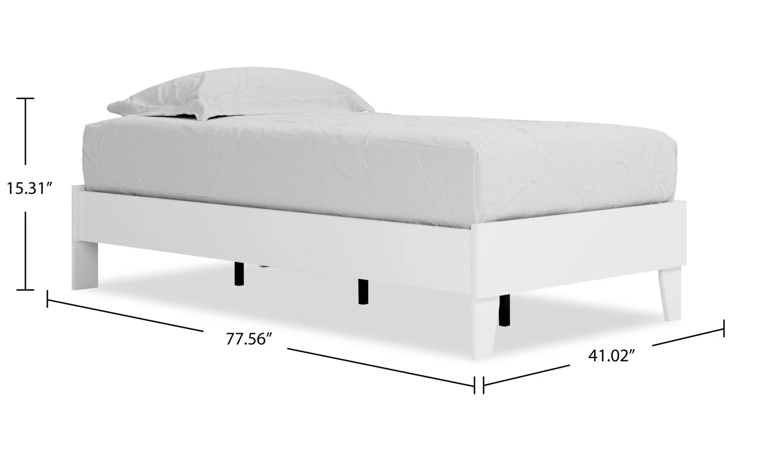 Ridge Twin Platform Bed - White - Image 7