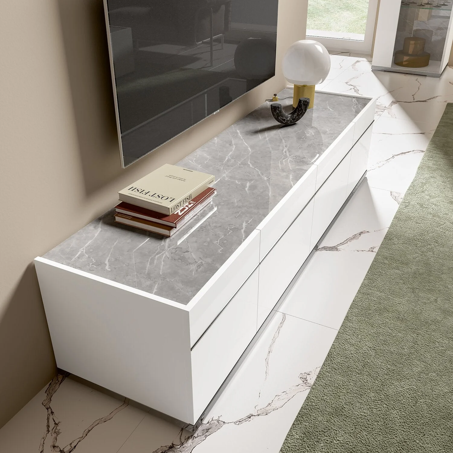 Roma 47" TV Stand - White - Image 7