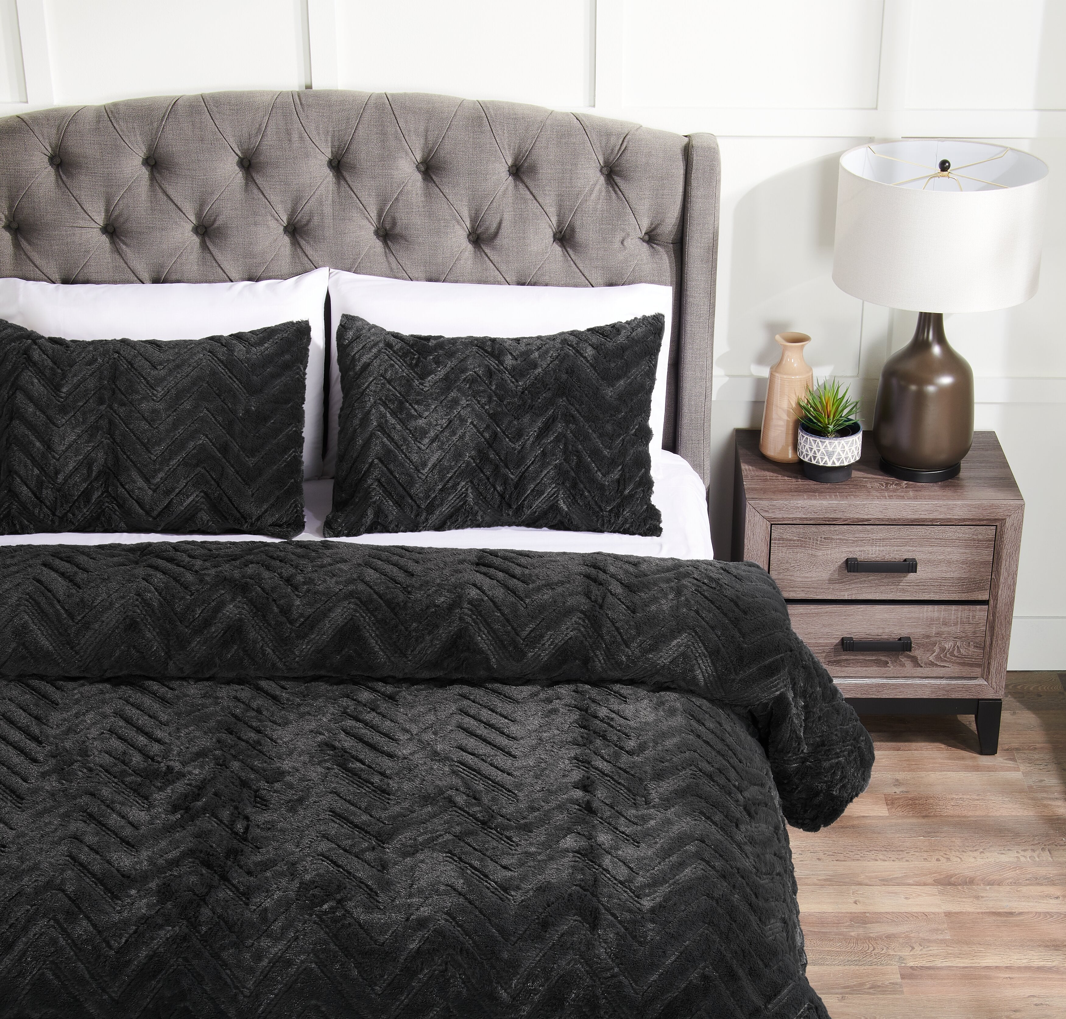 Roman 3-Piece Full/Queen Comforter Set - Charcoal - Image 3