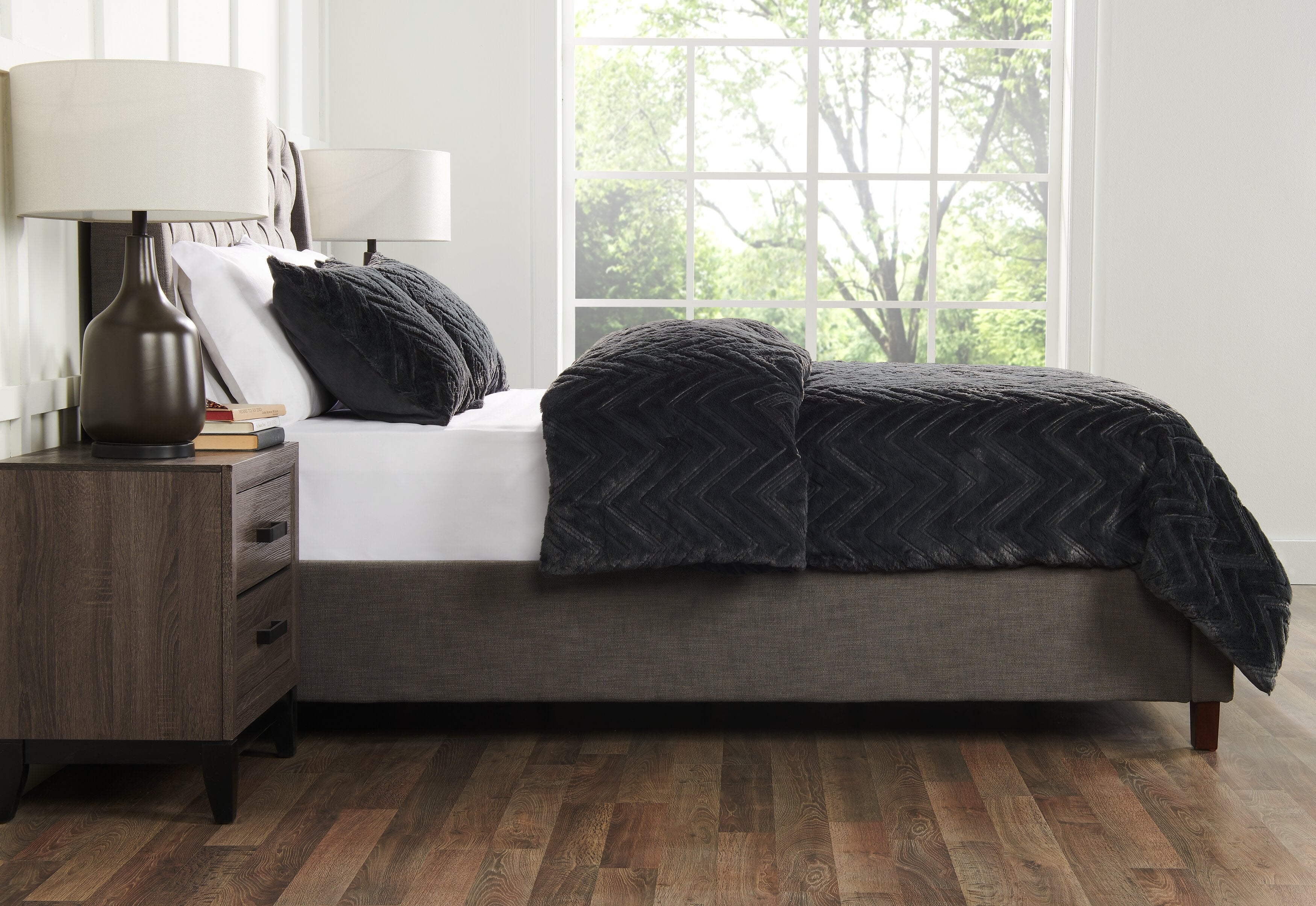 Roman 3-Piece Full/Queen Comforter Set - Charcoal - Image 5