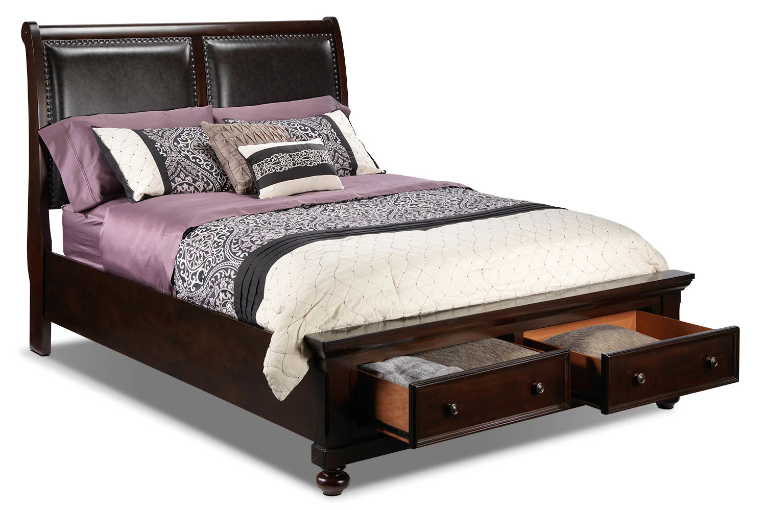 Roseville King Storage Bed - Cherry - Image 3