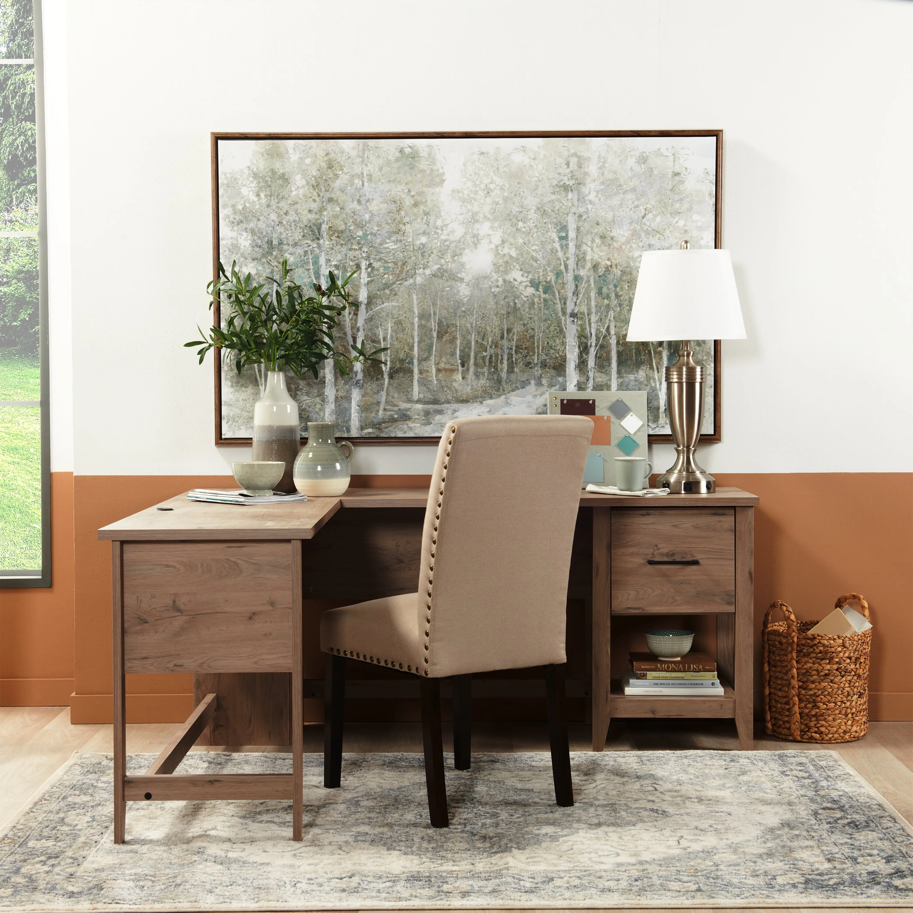 Ruch L-Shaped Desk - Laurel Oak - Image 10