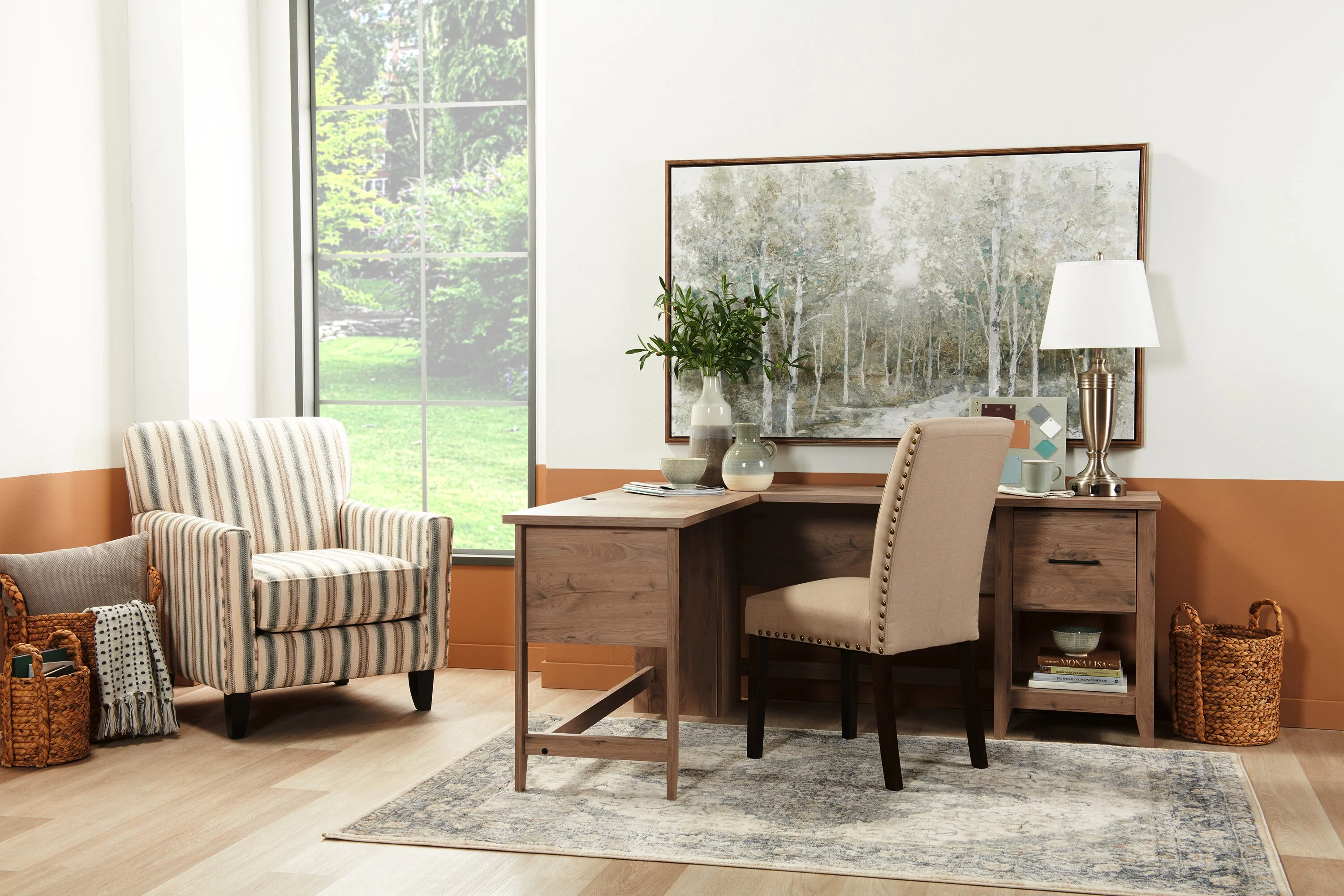 Ruch L-Shaped Desk - Laurel Oak - Image 11