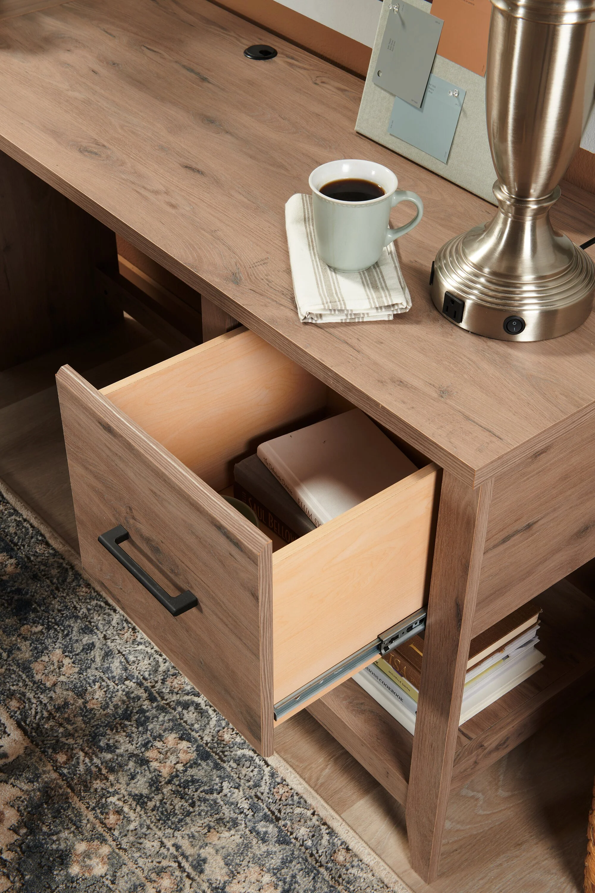 Ruch L-Shaped Desk - Laurel Oak - Image 9