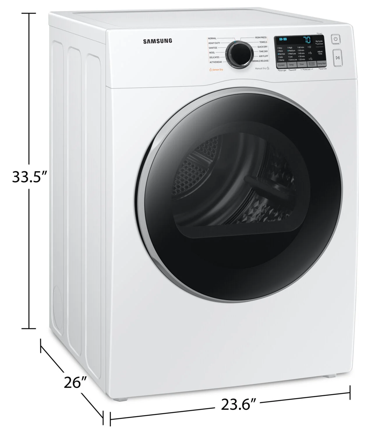 Samsung 4 Cu. Ft. Electric Dryer with Sensor Dry - DV25B6800EW/AC - Image 4