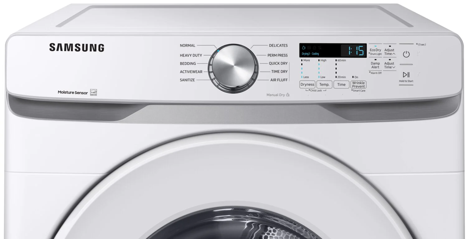 Samsung 7.5 Cu. Ft. Front-Load Electric Dryer - DVE45T6005W/AC - Image 4