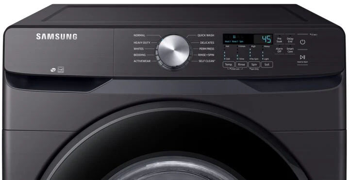 Samsung Black Stainless Steel Front-Load Washer with Self Clean+ (5.2 cu. ft.) - WF45T6000AV/A5 - Image 5