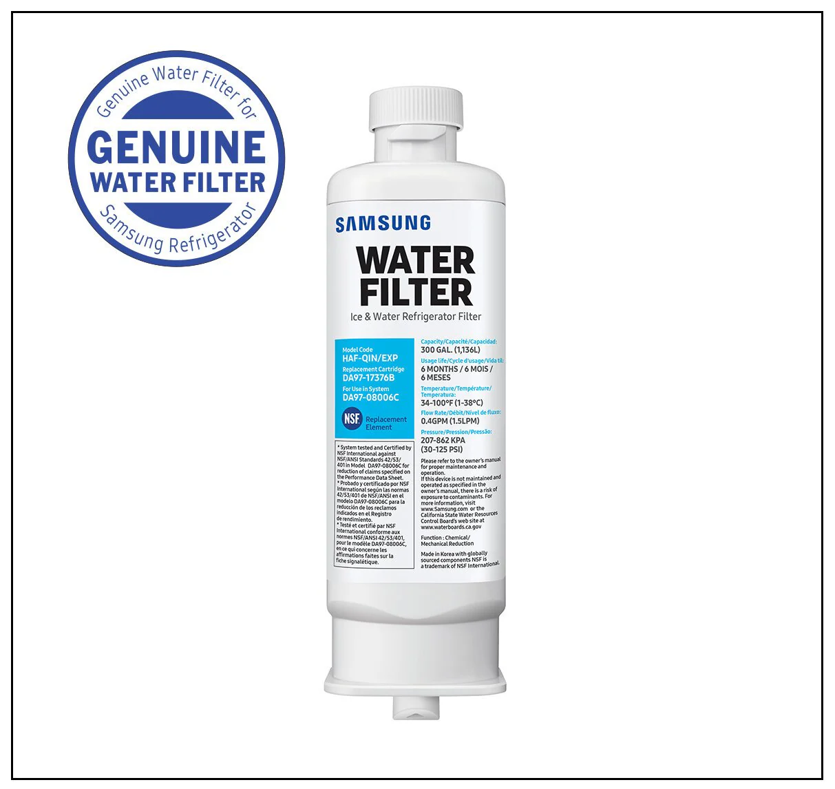 Samsung HAF-QIN Refrigerator Water Filter - HAF-QIN/EXP - Image 3