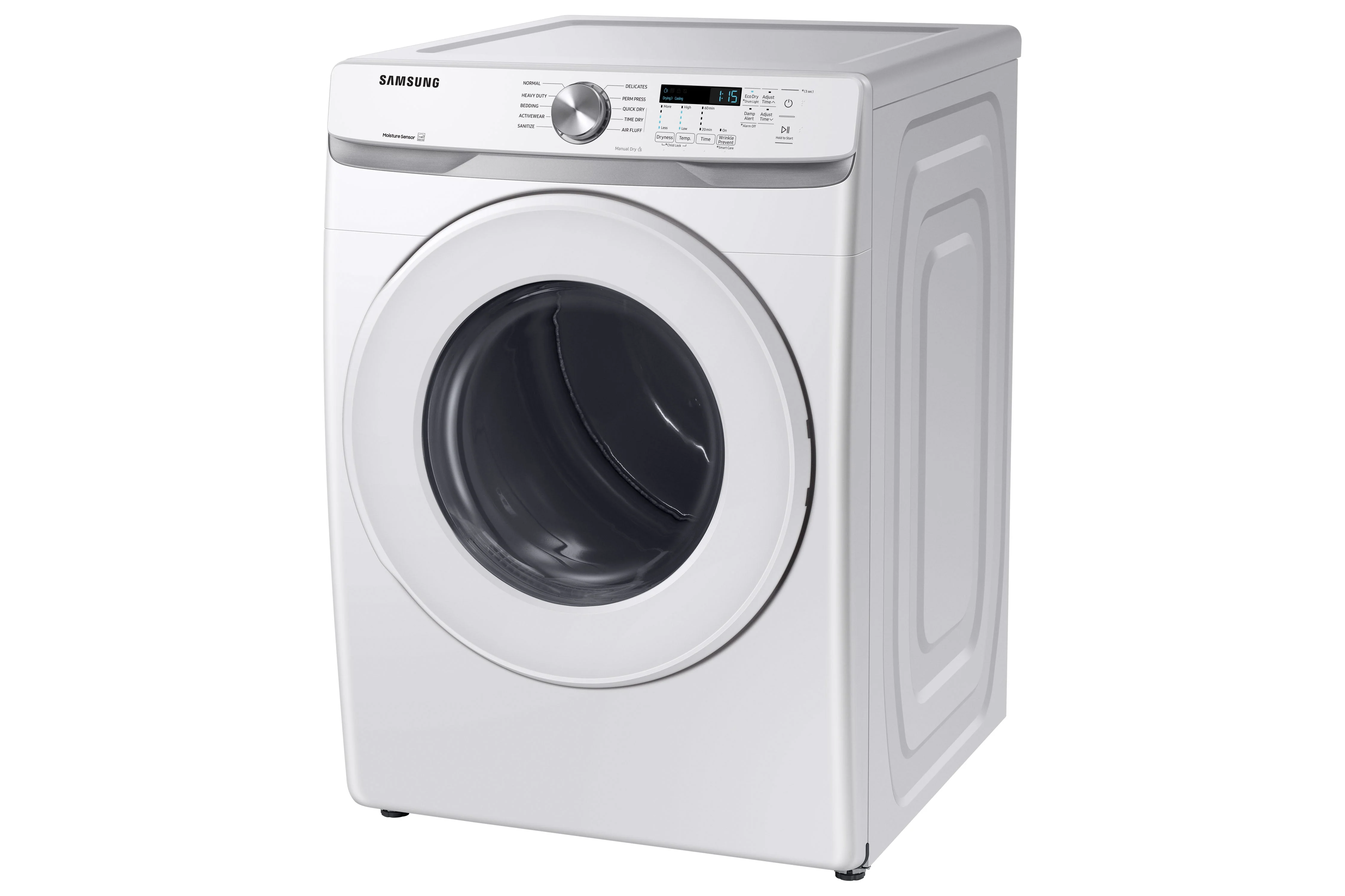Samsung White Front Load Electric Dryer with Shallow Depth (7.5 Cu.Ft) - DVE45T6005W/AC - Image 3