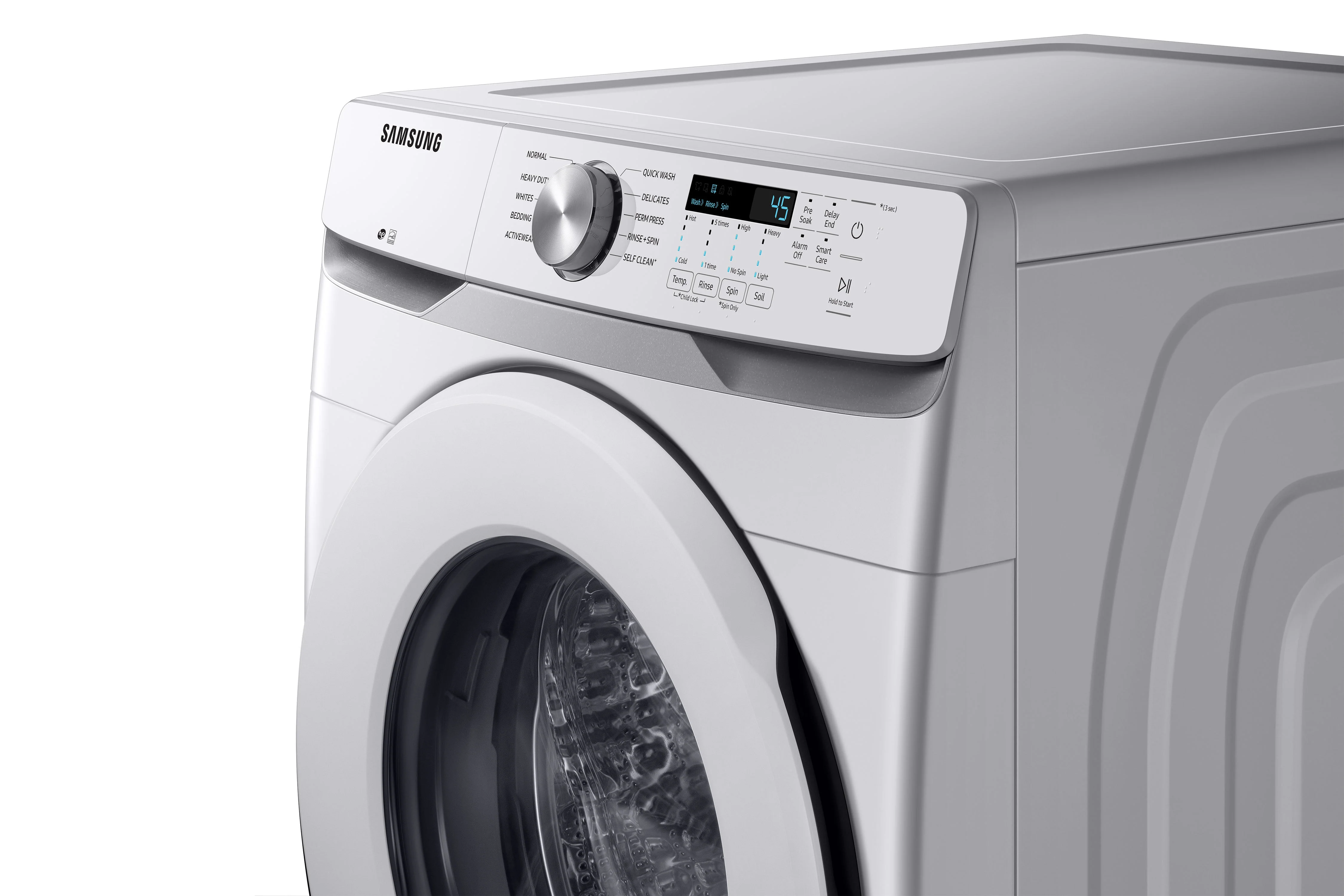 Samsung White Front Load Washer with Shallow Depth (5.2 Cu.Ft) - WF45T6000AW/A5 - Image 3