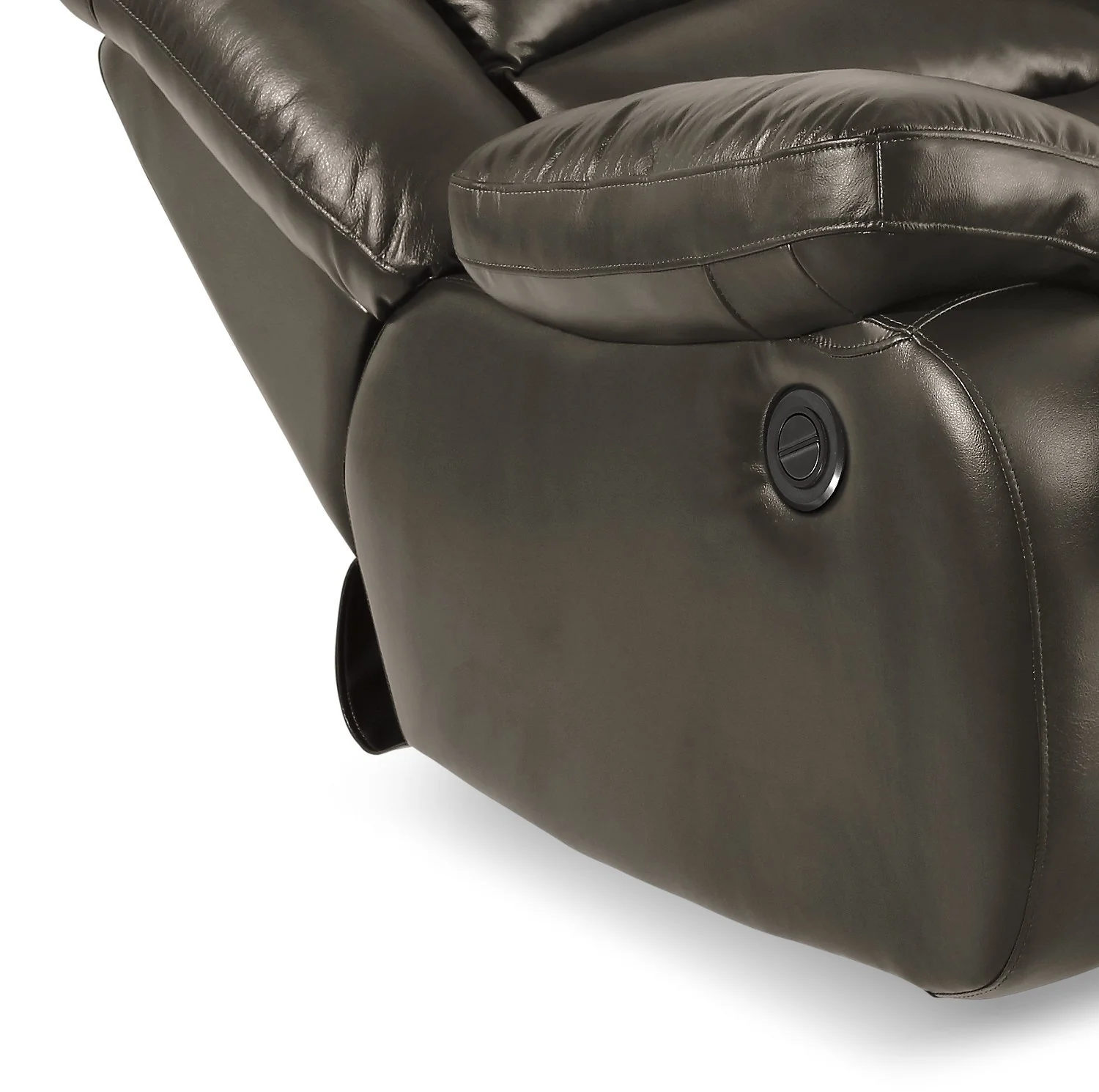 Sandford Genuine Leather Power Recliner - Grey - Image 4