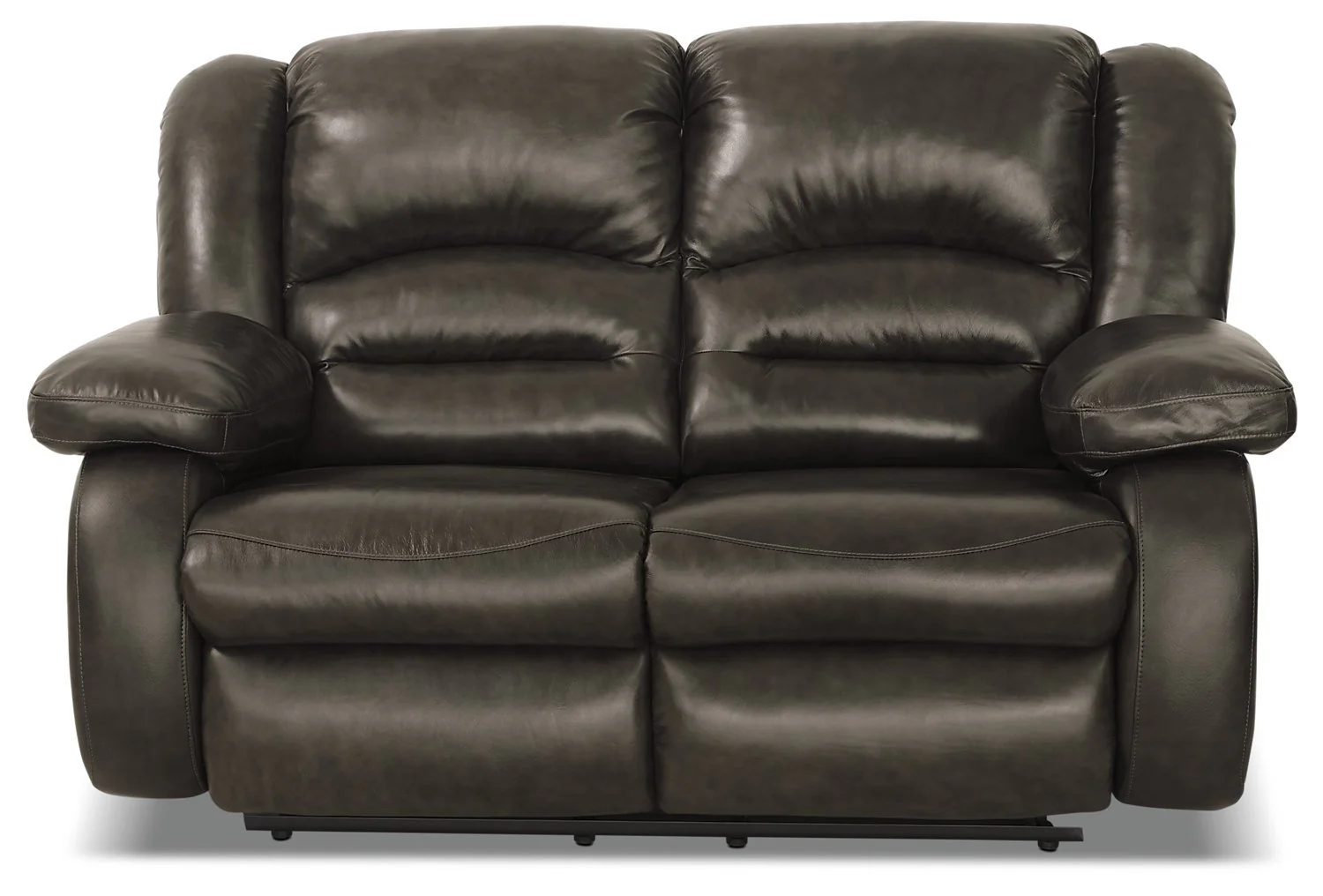 Sandford Genuine Leather Power Reclining Loveseat - Grey