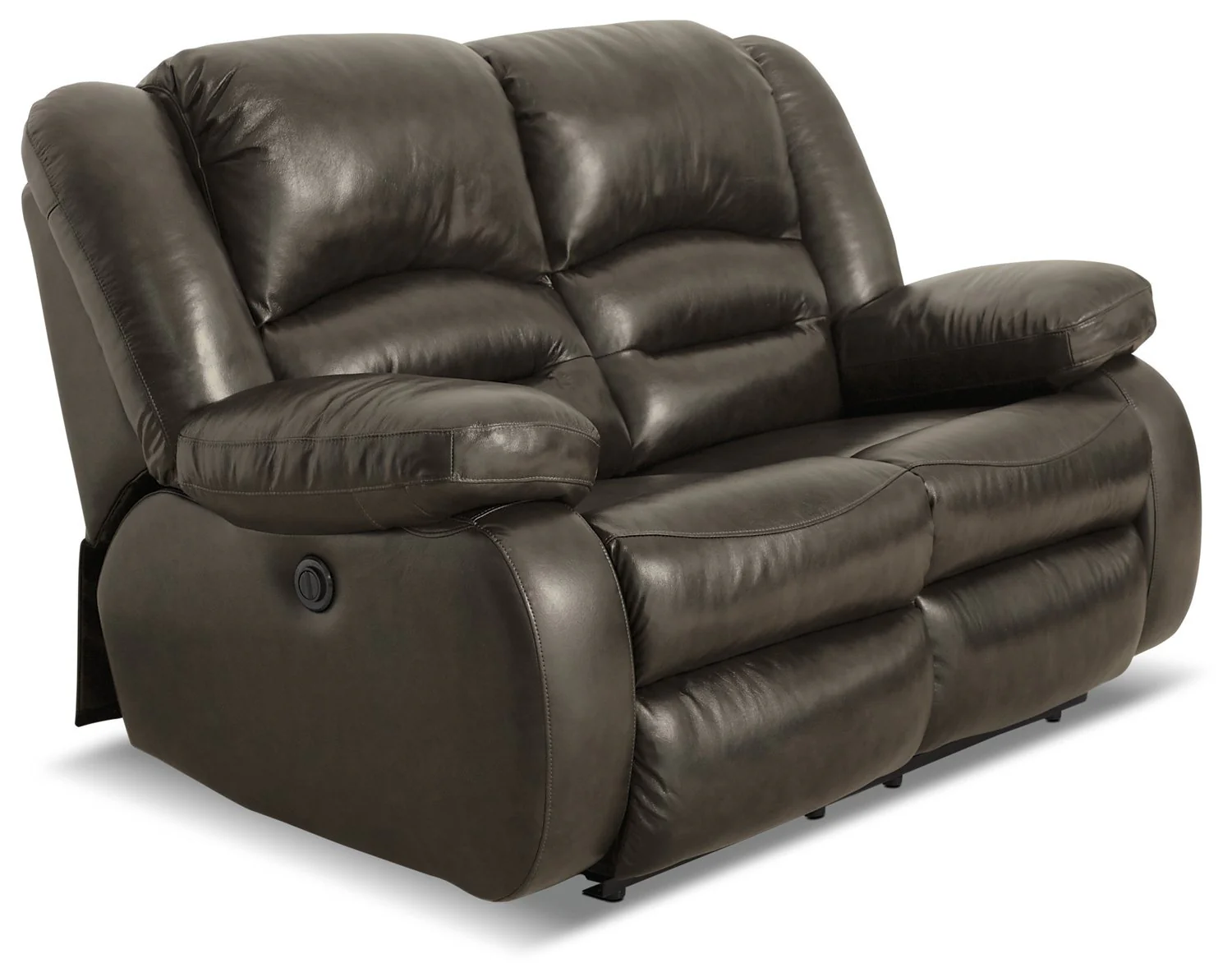 Sandford Genuine Leather Power Reclining Loveseat - Grey - Image 3
