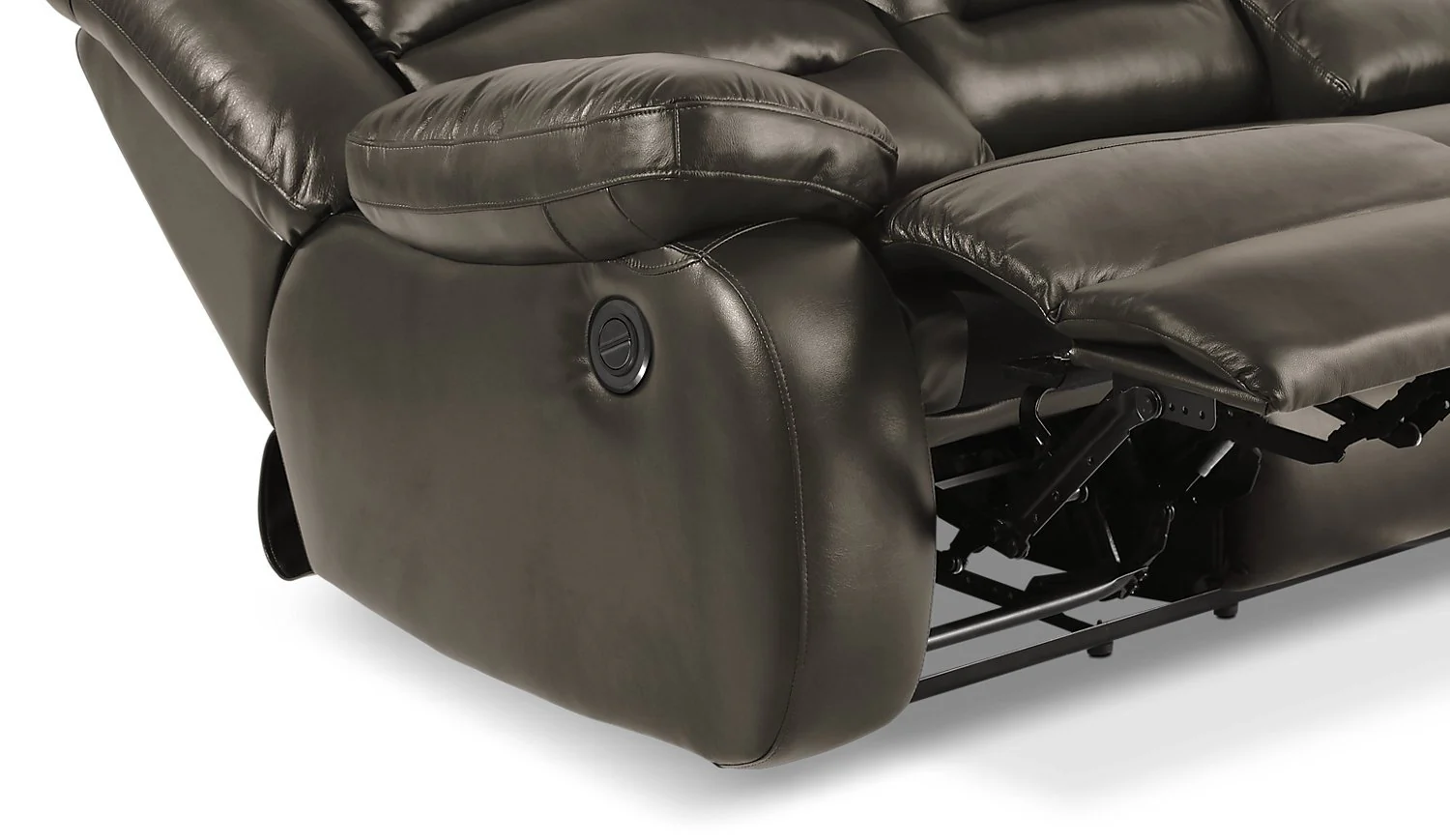 Sandford Genuine Leather Power Reclining Loveseat - Grey - Image 6