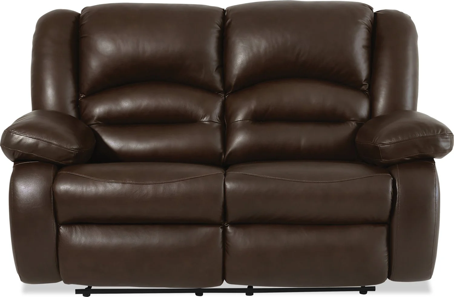 Sandford Genuine Leather Reclining Loveseat - Brown
