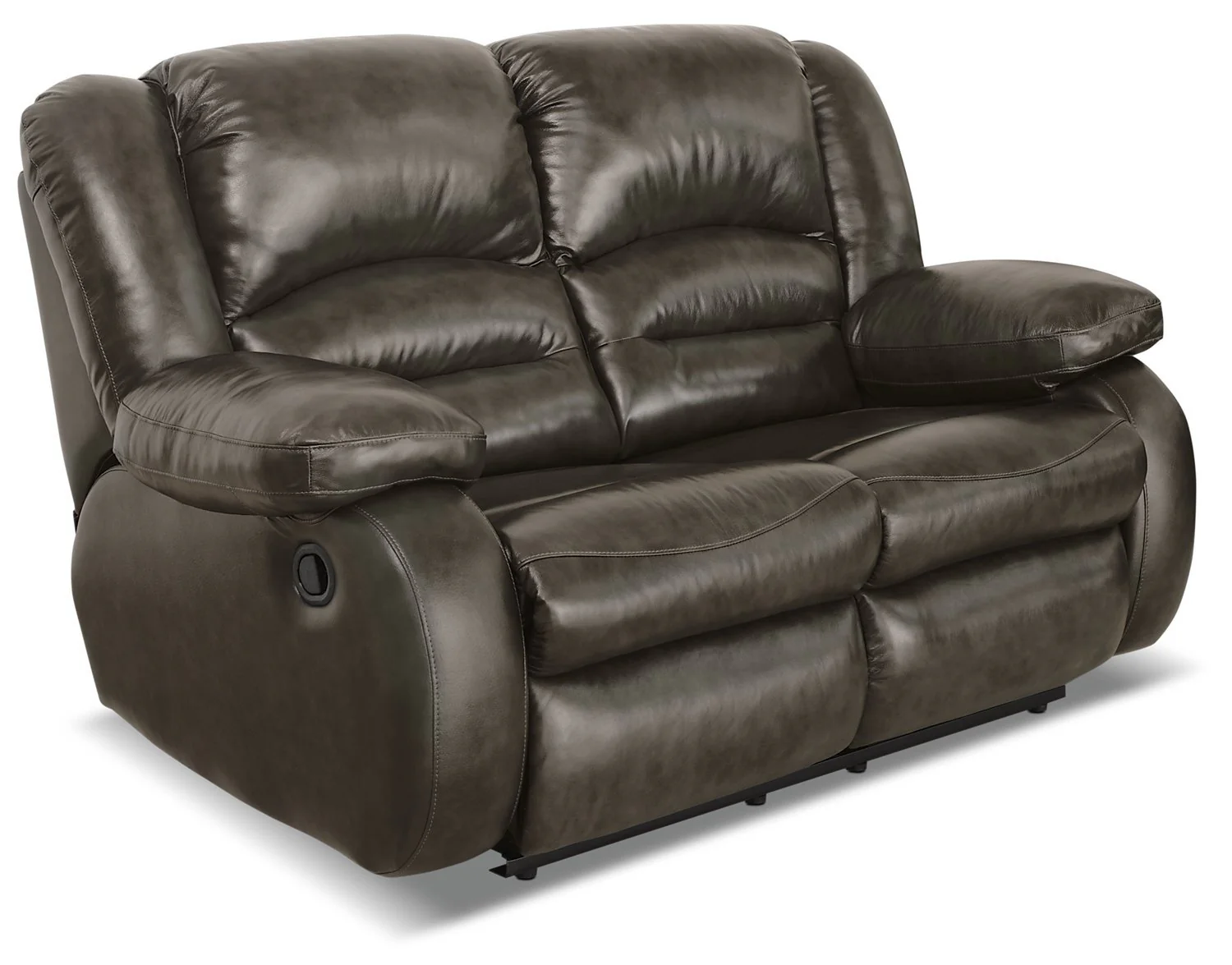 Sandford Genuine Leather Reclining Loveseat - Grey - Image 3