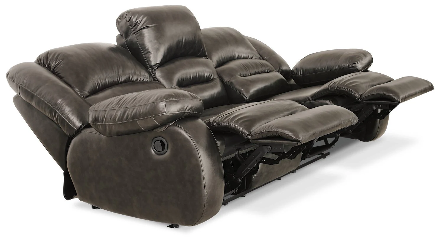 Sandford Genuine Leather Reclining Sofa - Grey - Image 2