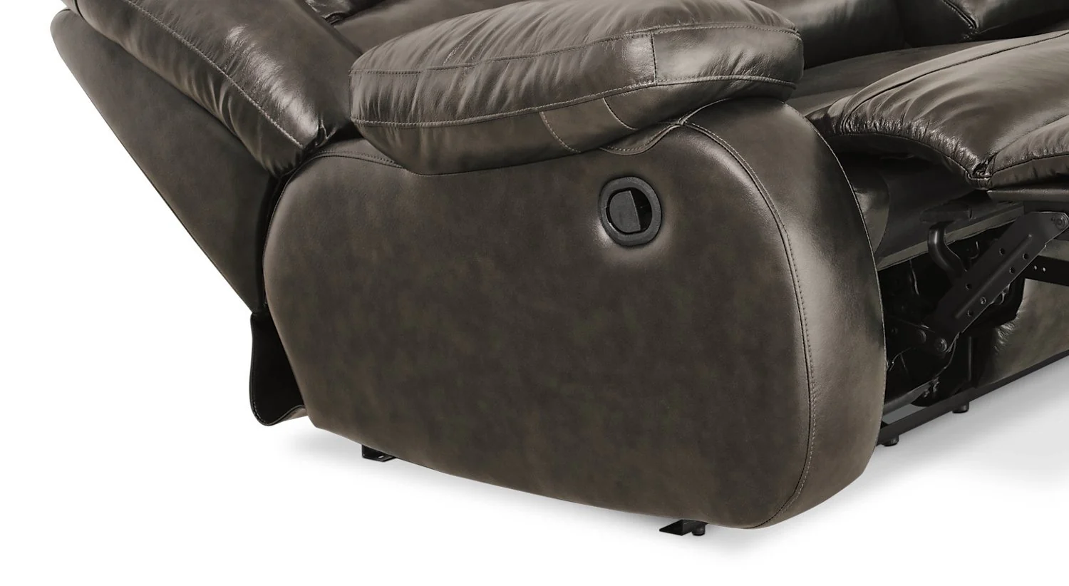 Sandford Genuine Leather Reclining Sofa - Grey - Image 5